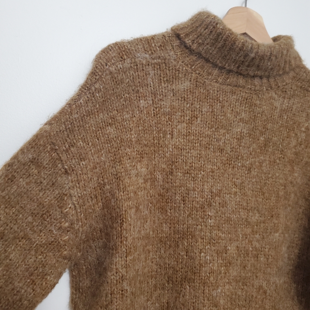 Kaffe Medium Wool Mix Sweater Kasarla Roll Neck Pullover Brown Knit Turtleneck - Picture 5 of 15